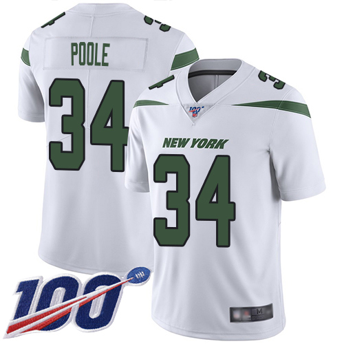New York Jets Limited White Youth Brian Poole Road Jersey NFL Football #34 100th Season Vapor Untouchable->youth nfl jersey->Youth Jersey